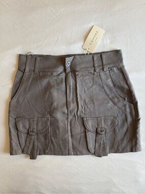 Canvas Apparel Gray Cargo Mini Skirt NWT Pocket Detail Utility Streetwear